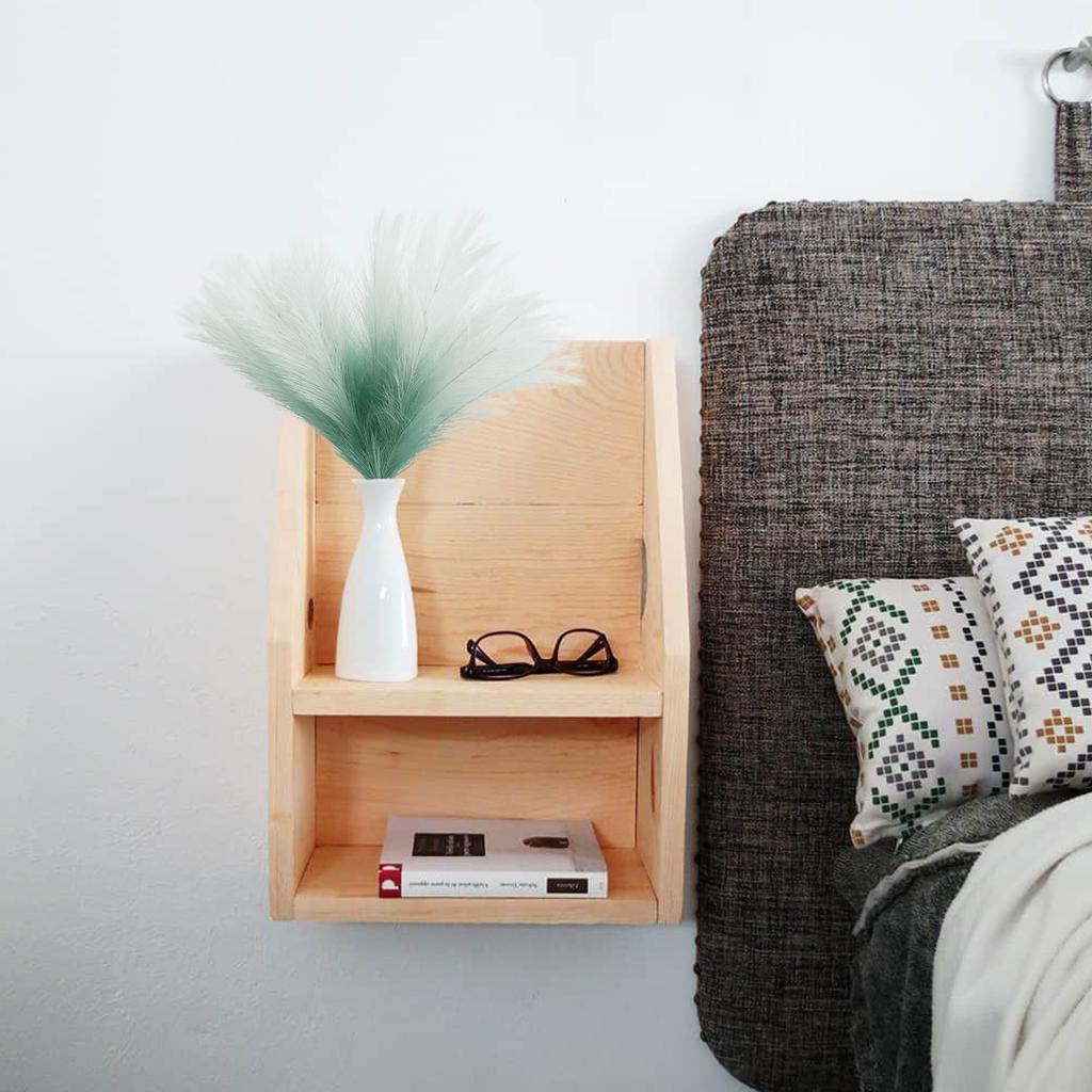 8Pcs  Artificial Pampas Grass Versatile Decorative Gradient Green Modern Vase Filler Faux Pampas