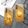 The shining golden pony For Samsung A 01 52S A04 A05S A10 A12 A13 22 23 24 36 42 M02 Note 10 20Ultra 8 9 Golden glass phone case