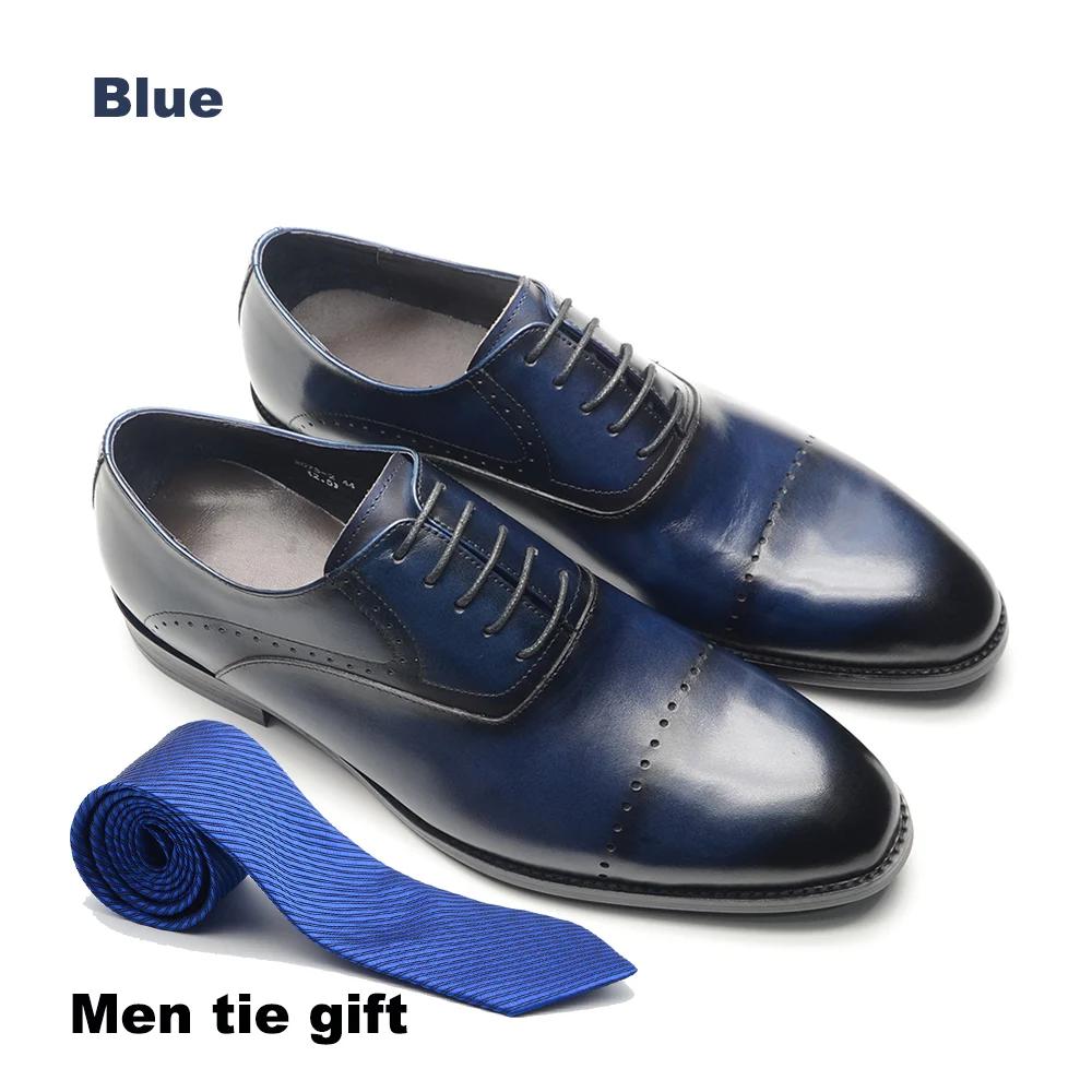 Good Quality Cowhide Genuine Leather Men's Oxford Dress Shoes Gentlemen Suit Shoes Wedding Business Office Formal Shoes for Men