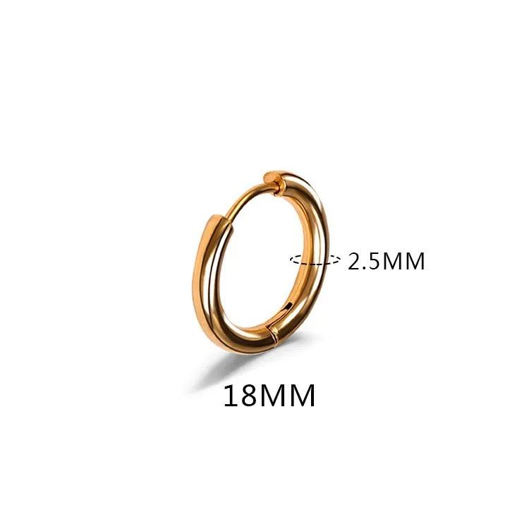 LATS 2024 New Simple Stainless Steel Small Hoop Earrings for Women Men 8mm To 20mm Round Cartilage Ear Piercing Fashion Jewelry
