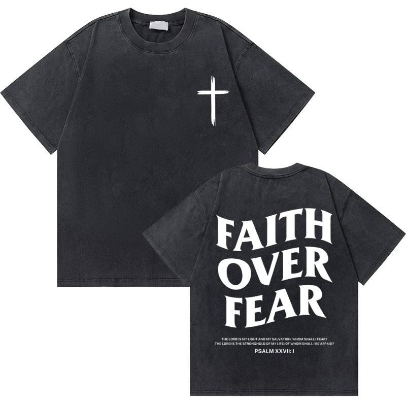 Washed Christian Religious Jesus Forgive Them Father Tshirt Men Women Fashion Oversized Short Sleeve Summer Male Vintage Tees