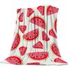 Watermelon Fruit Cartoon Flannel Throw Blanket Soft Lightweight Travel Skin-Friendly Anti-Allergy Cozy Camping Kids Adults Gifts