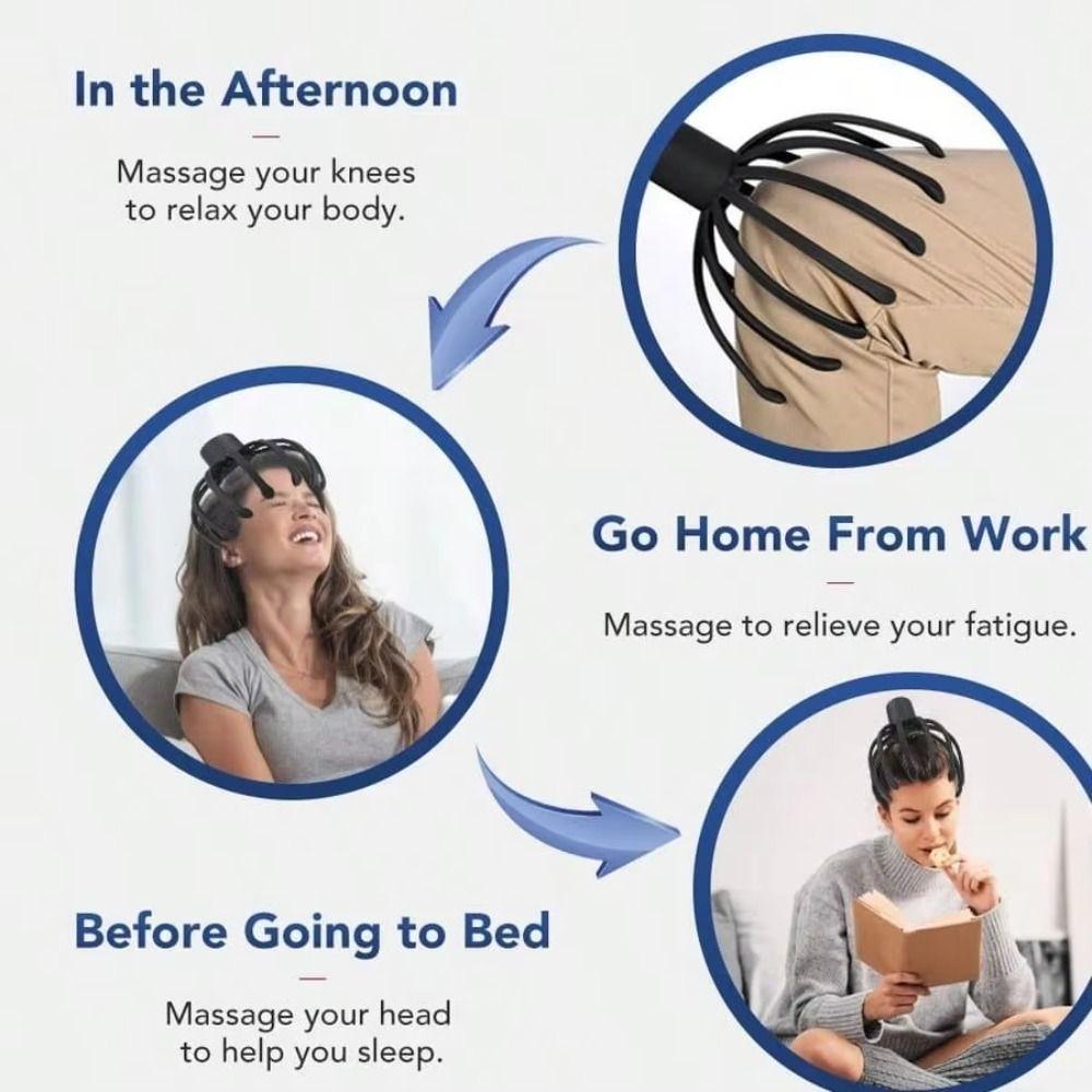Type-C Electric Head Massager Multi-touch Head Scratcher Scalp Massager  for Relief Head Fatigue