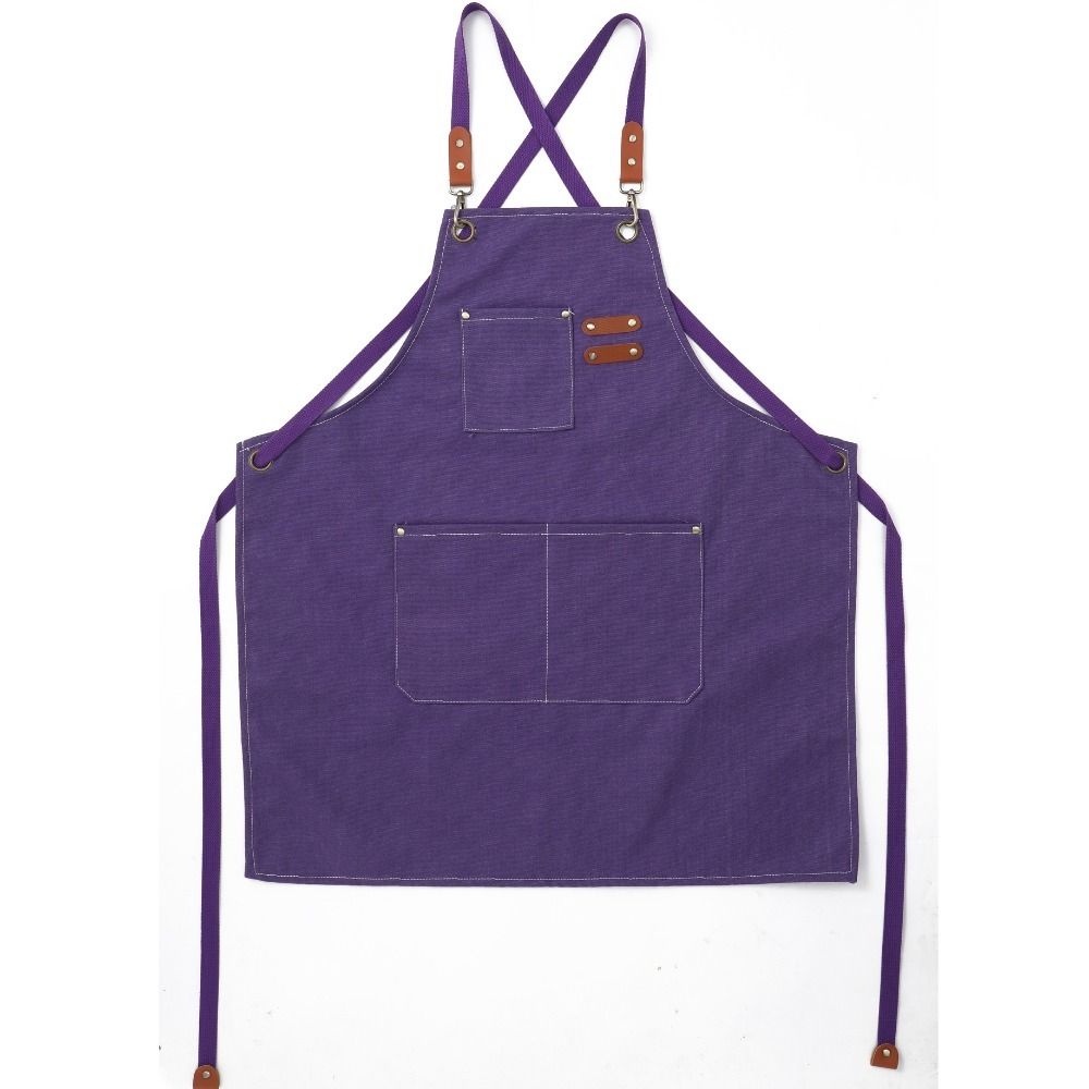 Thicken Antifouling Women Men Waterdrop Resistant Cotton Canvas Barista Apron Canvas Denim Apron