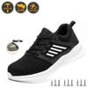 Safety Sneaker For Men Steel Toe Safety Shoes Sports Work Anti-Smash Anti-Puncture Outdoor Black Work Boots For Forging Workshop