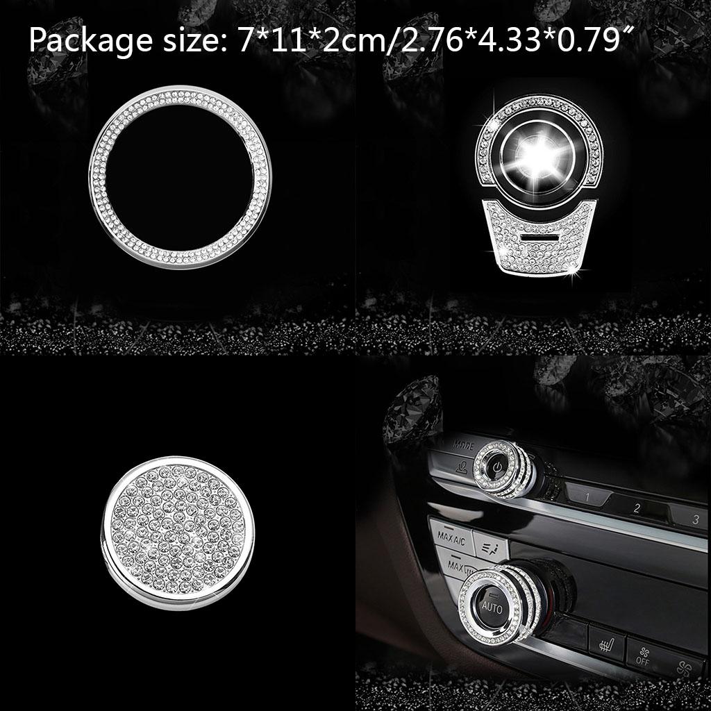 Buton de comandă pentru pornirea mașinii Media Drive pentru inel de cristal cu stras pentru seria X5 X7&x318 Controlul pornirii motorului pentru interiorul mașinii K