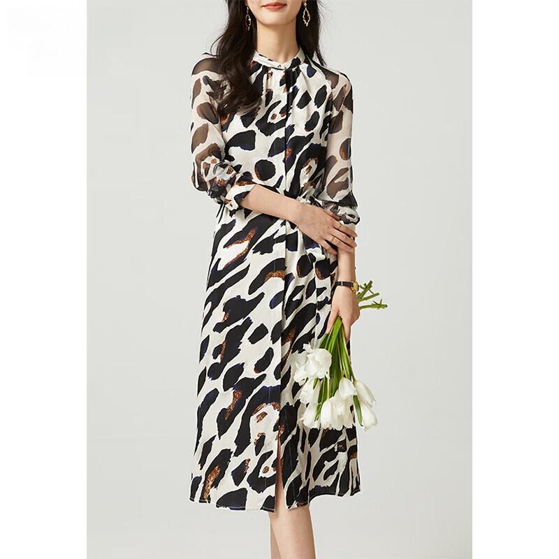 Basic House Women s Fashion Mulberry Silk Mid-Length Dress XL