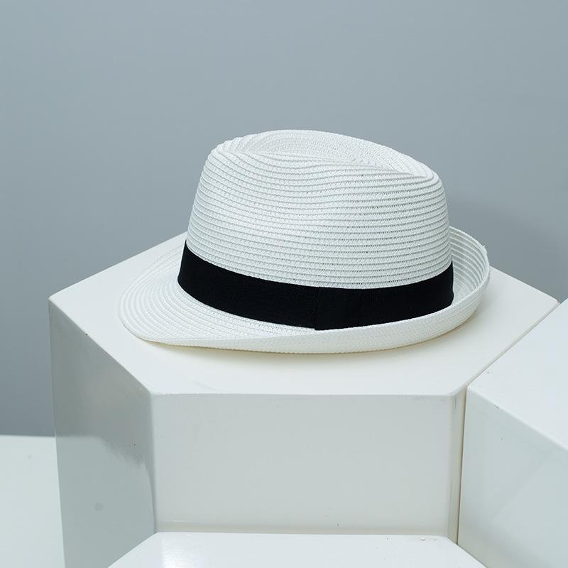 Spring Summer New Fedora Hat for Men Women, British Style Jazz Cap, Outdoor Travel Sun Protection Straw Hat