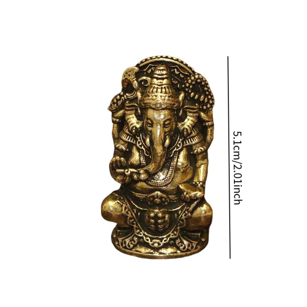 Elephant Buddha Statue Hindu Elephant God Statue Craft Desk Ornament Tabletop Decoration Figurine for Shelf Living Room Yard