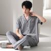 Pajamas Men's Summer Modal Short Sleeve Trousers Thin Teen 1011 New Summer Large Size Loungewear Set