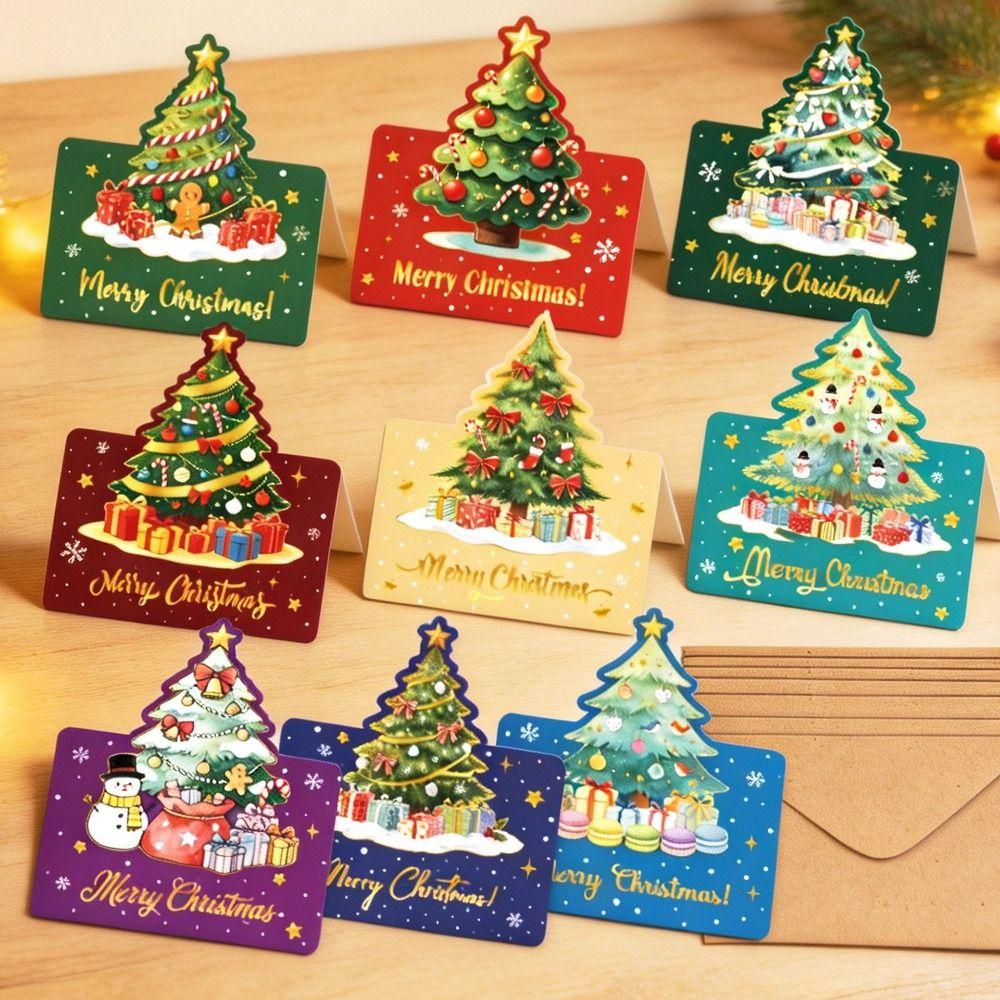 3D Christmas Greeting Cards Multicolor Handwritten Cards Holiday Decor Cards Holiday Decor