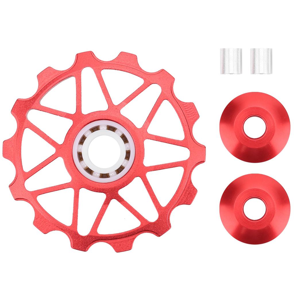 14T Rotes Rennrad Metall Keramik Lager Schaltwerk Führungsrolle Radfahren