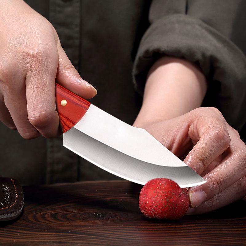 Mongolský nůž z nerezové oceli Nůž na grilování Nůž na krájení masa Nerezová ocel Kuchyňský kovaný řeznický nůž Dřevěná rukojeť