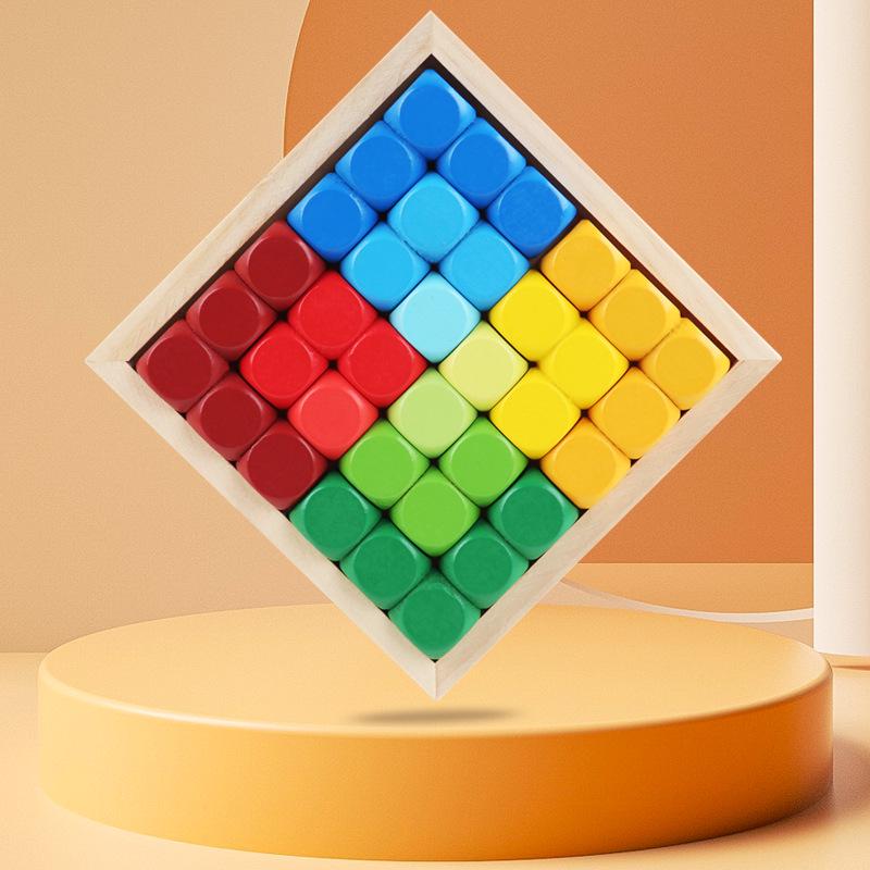 

Children s Wooden 3D Puzzle: Brain Development & Spatial Building Blocks Toy