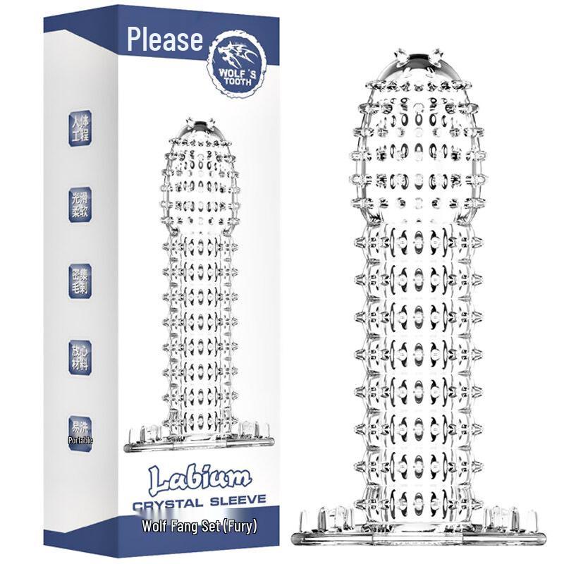 Pleasing Transparent Wolf Tooth Sleeve: Thickening & Lengthening Vibrant Penis Enhancer.