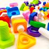 8 Pairs Nuts and Bolts Set, Fine Motor Training Puzzle Toy,Shape and Color Matching Toy,Building Game,Block Combination,Screw and Nut Combination Toy