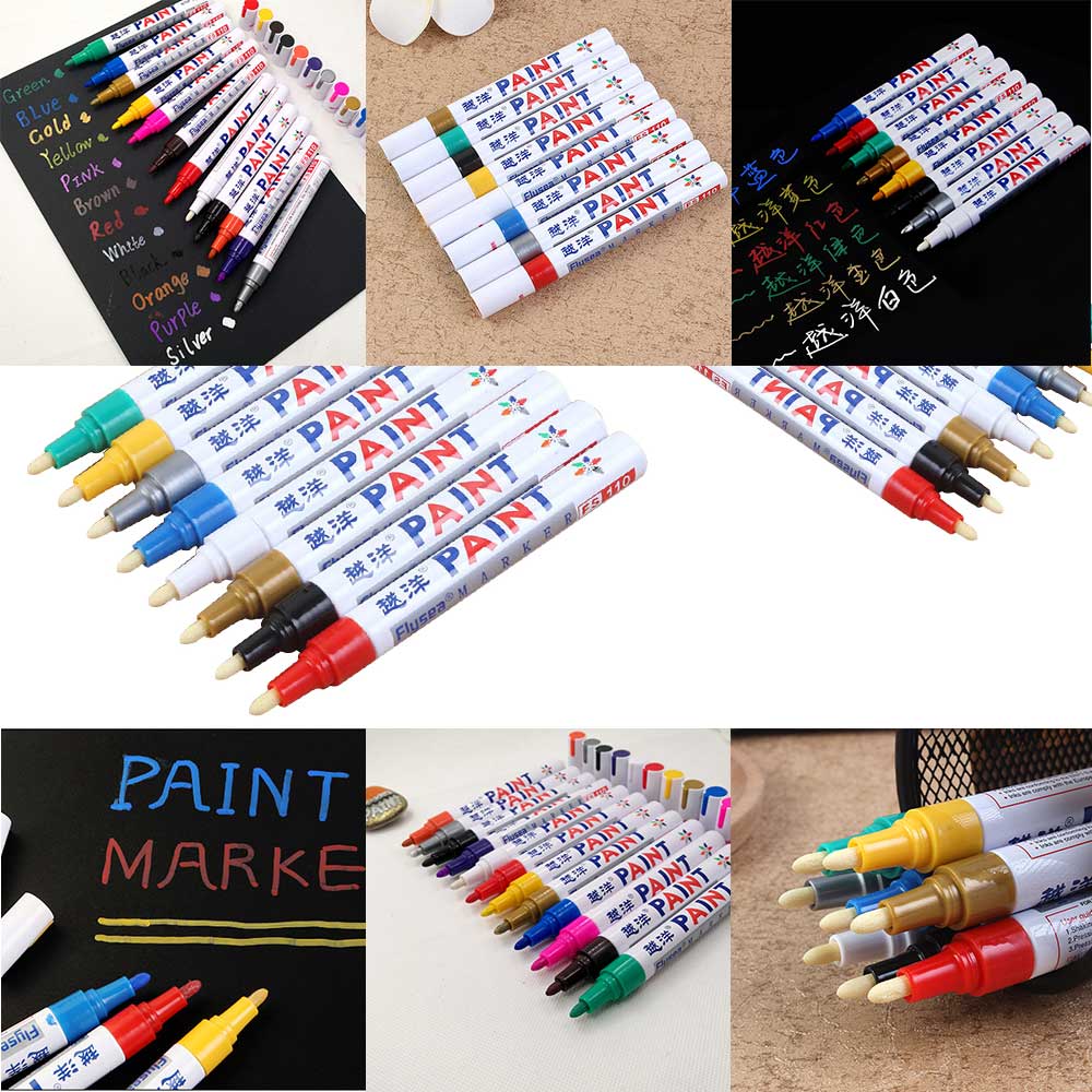 Colors Polishing Waxing Sponge Paint Marker Painting Pens Permanent Waterproof Tyres Cars Doodle Oil Pen Paint Cleaner Polishes