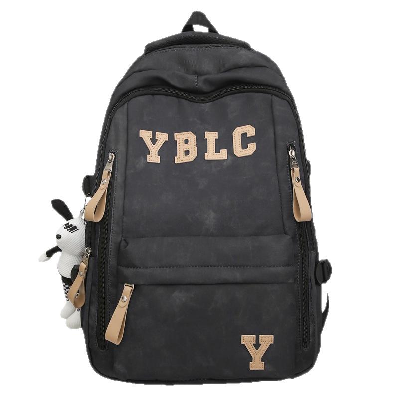 Schoolbag Chinese and college students couple backpack, large capacity English alphabet student leisure travel backpack computer bag