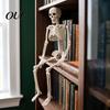 Small Horror Scene Accessories Realistic Halloween Skeleton Figure, 40cm Posable Joints Hanging Skull Decoration, Plastic for Home Decor Mini