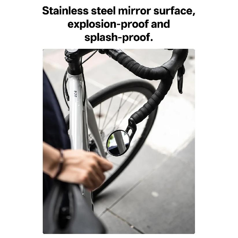 1pc Bicycle Handlebar End Rear View Mirror 360 Degree Adjustable Length Bar End Plug Convex Mirror for Road Mountain Bike