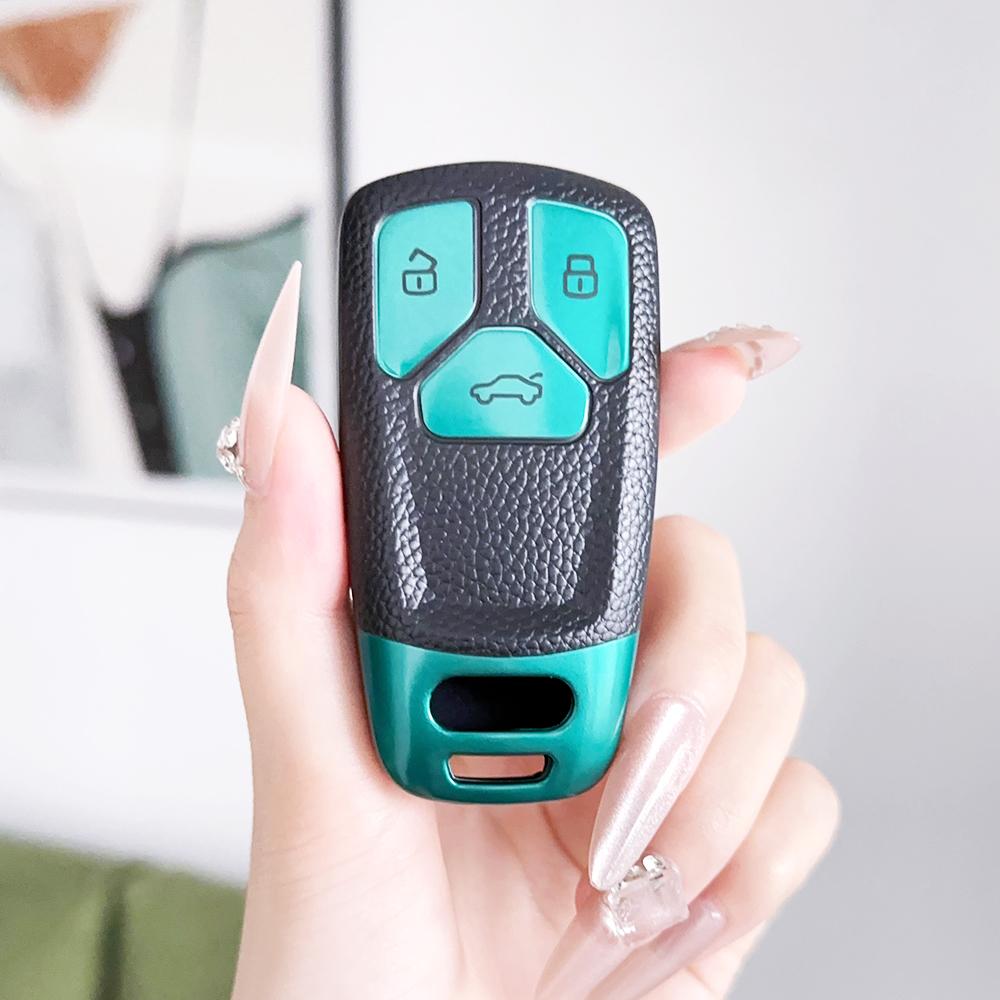 

Чехол из ТПУ кожи для ключа автомобиля, крышка, держатель для брелока для A6 A5 Q7 S4 S5 S7 A4 B9 A4L 4m 8W Q5 TT TTS RS 8S Coupe Аксессуары зелёный