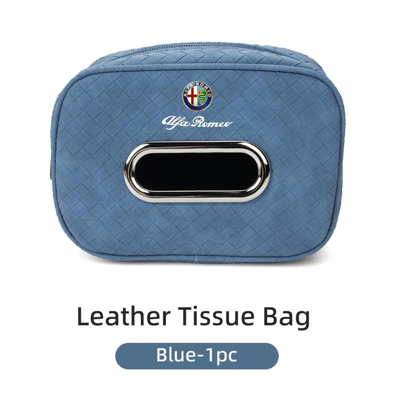 Car Stickers For Alfa Romeo Car Tissue Box Leather Seat Back Hanging Napkins Paper Towel Bag For Alfa Romeo 159 Giulietta Giulia
