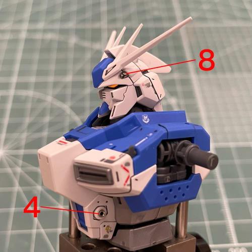 RG 1/144 RX-93-V2 Hi- Gundam Metal Vernier + Stainless Steel Parts + Decal Deluxe Edition Full Set (Silver + Blue)