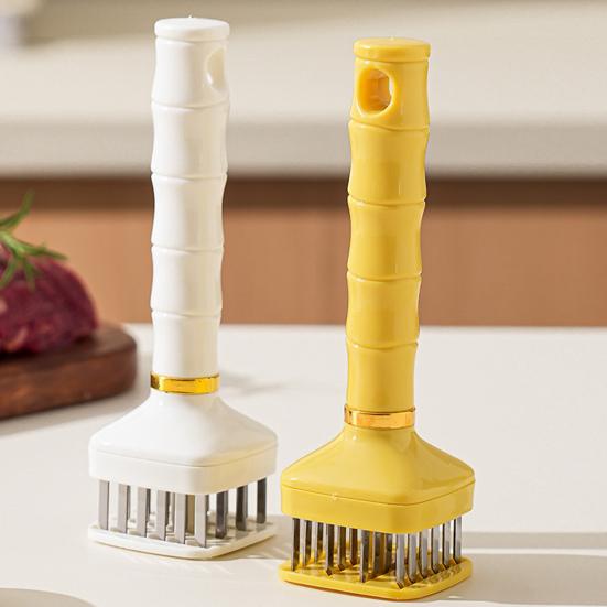 Stainless Steel Meat Tenderizer Hammer Automatic Rebound Meat Tenderizer Tool for Kitchen Family Restaurant Bakery Marinade Absorption Enhancer