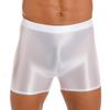 Men Glossy Mid Waist Shorts Elastic Waistband Short Leggings for Yoga Swimwear Sportswear Sleepwear