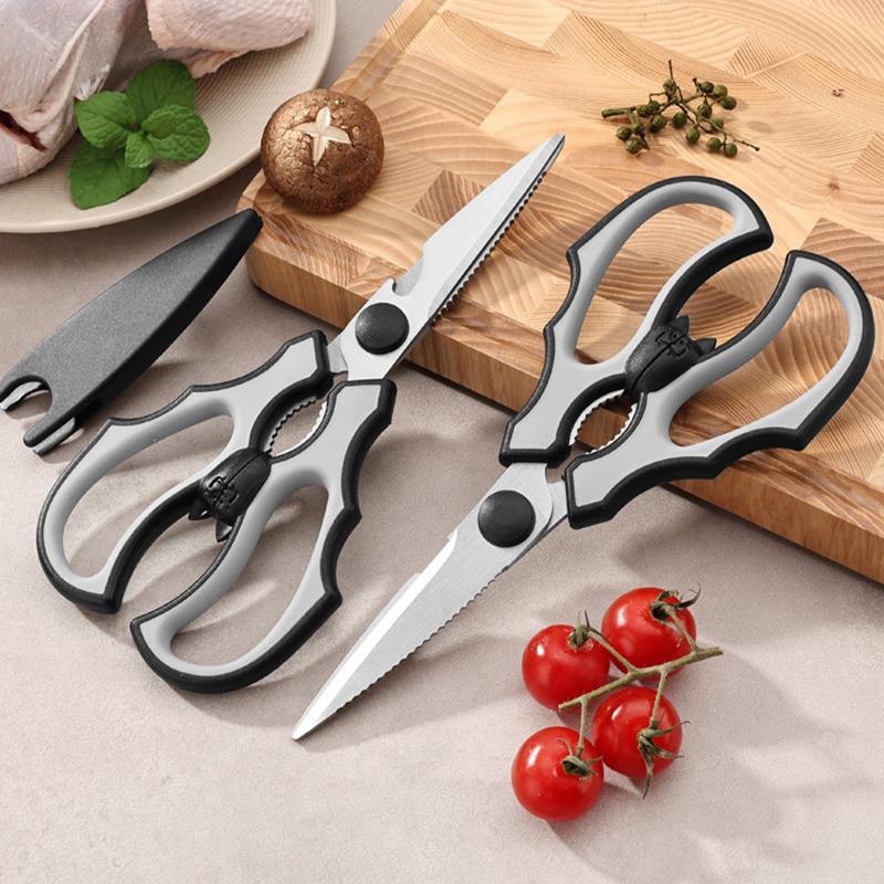 Kitchen Shears Multi-Purpose Heavy Duty Chicken Bones Shears Sharp Meat Scissors Bat-Shaped Stainless Steel Kitchen Scissors