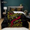 Snake Duvet Cover Wild Animal Comforter Cover Exotic Fairy Rose Twin Bedding Set African Wildlife Style Polyester Quilt Cover