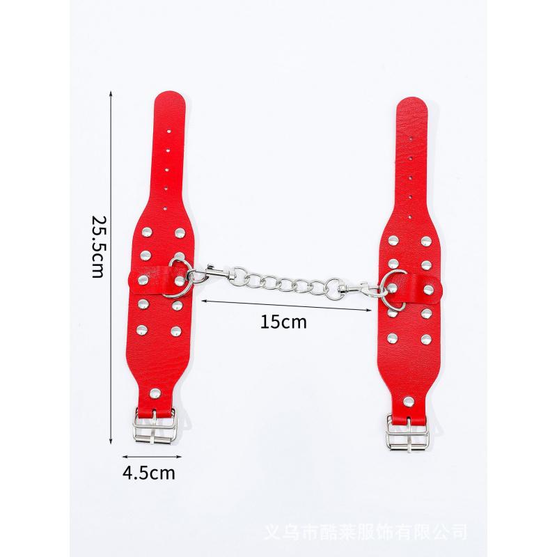 Sex Toy Sexy Leather Handcuffs Footcuff Toy Training Bondage and Discipline Game Props Cross-Border Factory Direct Sales