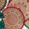 Runder Tischset Jute Untersetzer Weihnachtsmann Schneeflocken Weihnachts-Tischset Abendessen