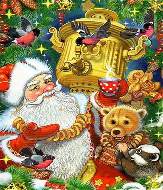 

Ruopoty DIY рамка для рисования по номерам Снеговик акрил на холсте настенная картина по номерам Санта-Клаус Рождественский подарок 40x50cm NO Frame