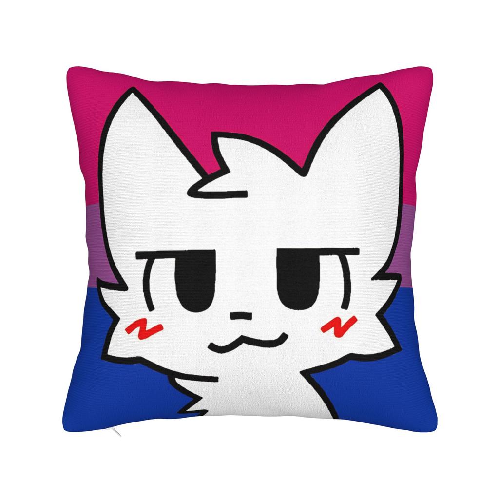 Boykisser Square Pillow Case Cat Cushion Cover Custom Zippered Decor Pillowcase for Car 18"