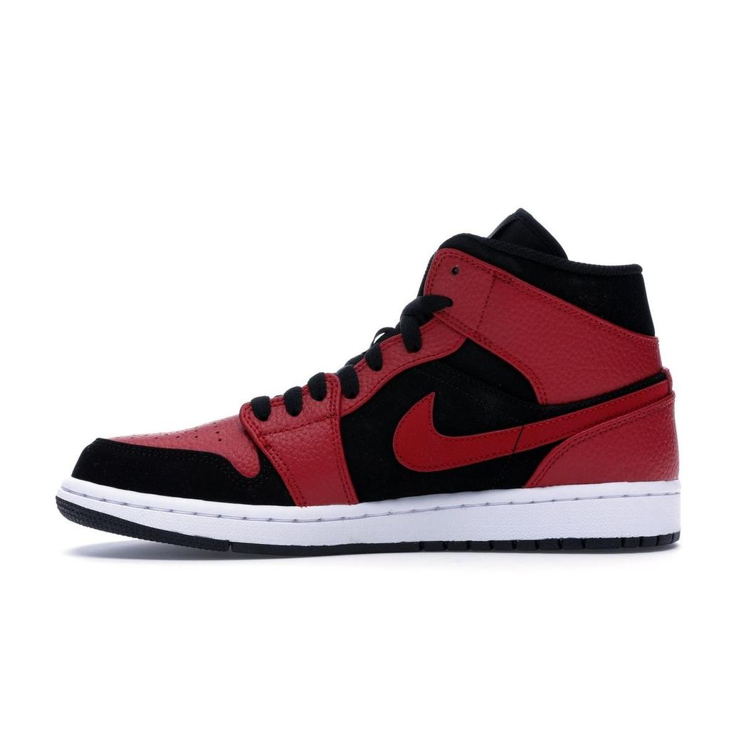 Air Jordan 1 Mid Bred Men Sneakers Black Gym-Red-White 554724-054