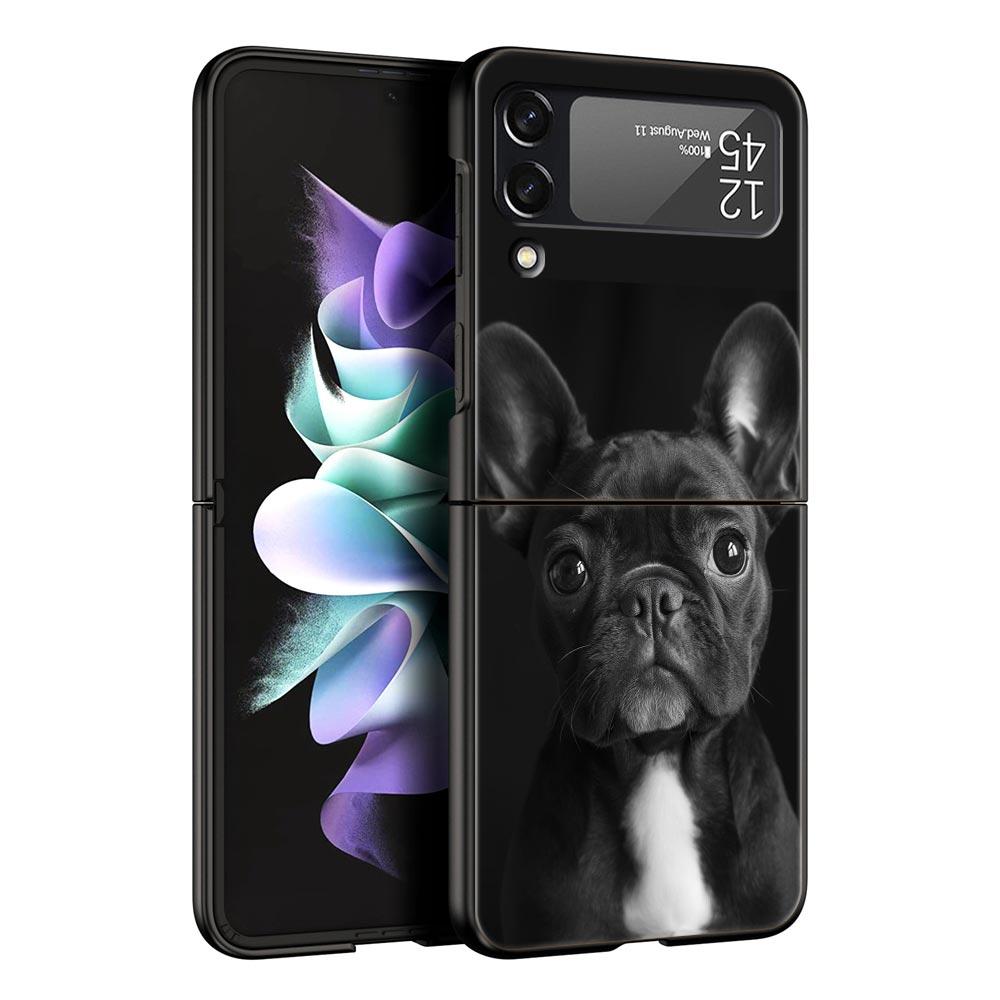 French Bulldog Dog Pet Phone Case For Samsung Galaxy Z Flip3 Flip4 Flip5 Case Shell For Z Flip 3 4 5 6 7 Hard Folding Back Cover