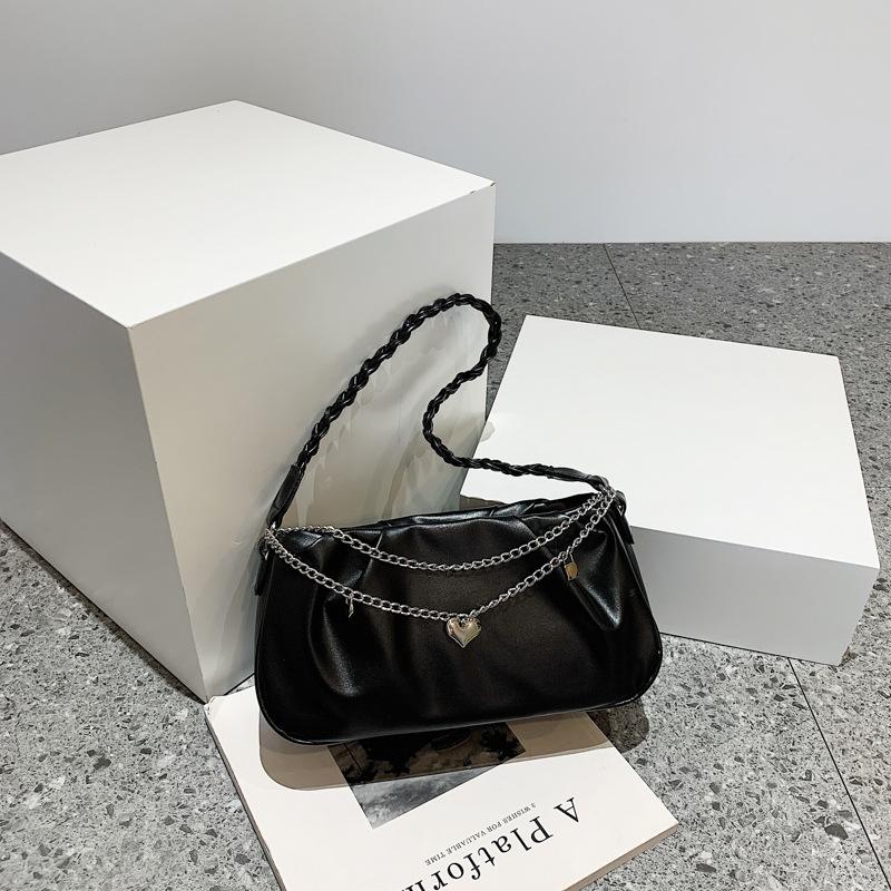Niche Design Solid Color Bag 2025 New Trend Women's Bag Fashion Single Shoulder Simple Portable Commuter Small Square Bag