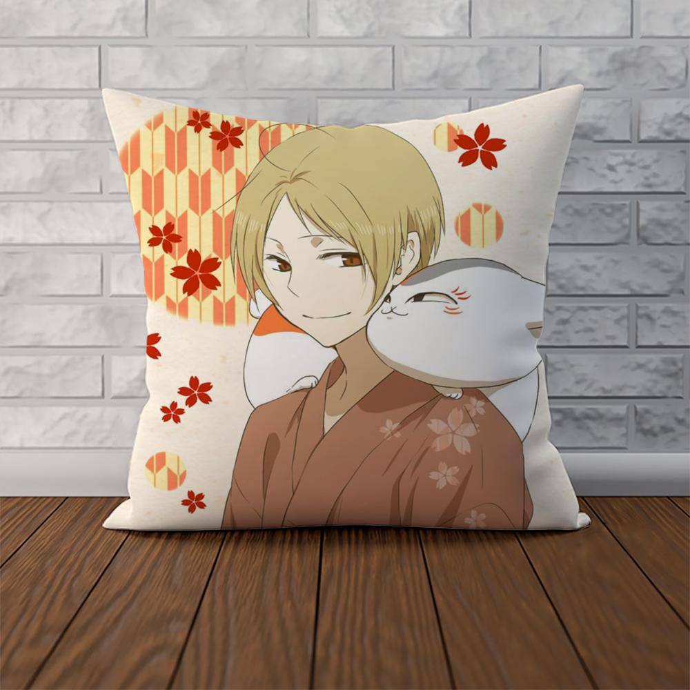 Anime Natsume Yuujinchou Pillow Case For Car Sofa Decorative Home Doublesided Print Plush Square Throw Pillow Cushion Cover