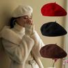 Vintage British Women's Wool Beret: Knitted Artist Hat for Autumn & Winter Warmth
