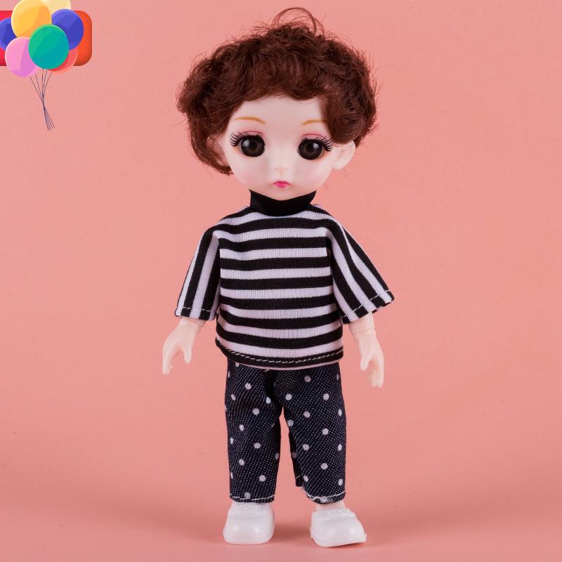 17CM Mini Bevegelig 13 Leddet Dukke Jenter Leketøy 3D Store øyne BJD Princess Full Drakter Kjoler Samling Barnedukkegave