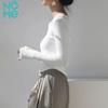 NOMe Ribbed U-Neck Long-Sleeve Slim Crop Top