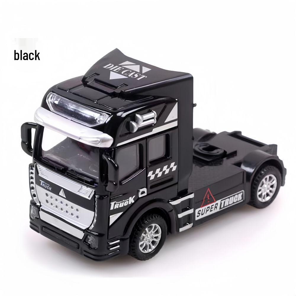 Camion Container Mare din Aliaj Jucărie - Tractor de Inginerie pentru Copii cu Semiremorcă și Model de Mașină Mică