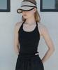 OPENING SUNSHINE Label Halterneck Jersey Top Black