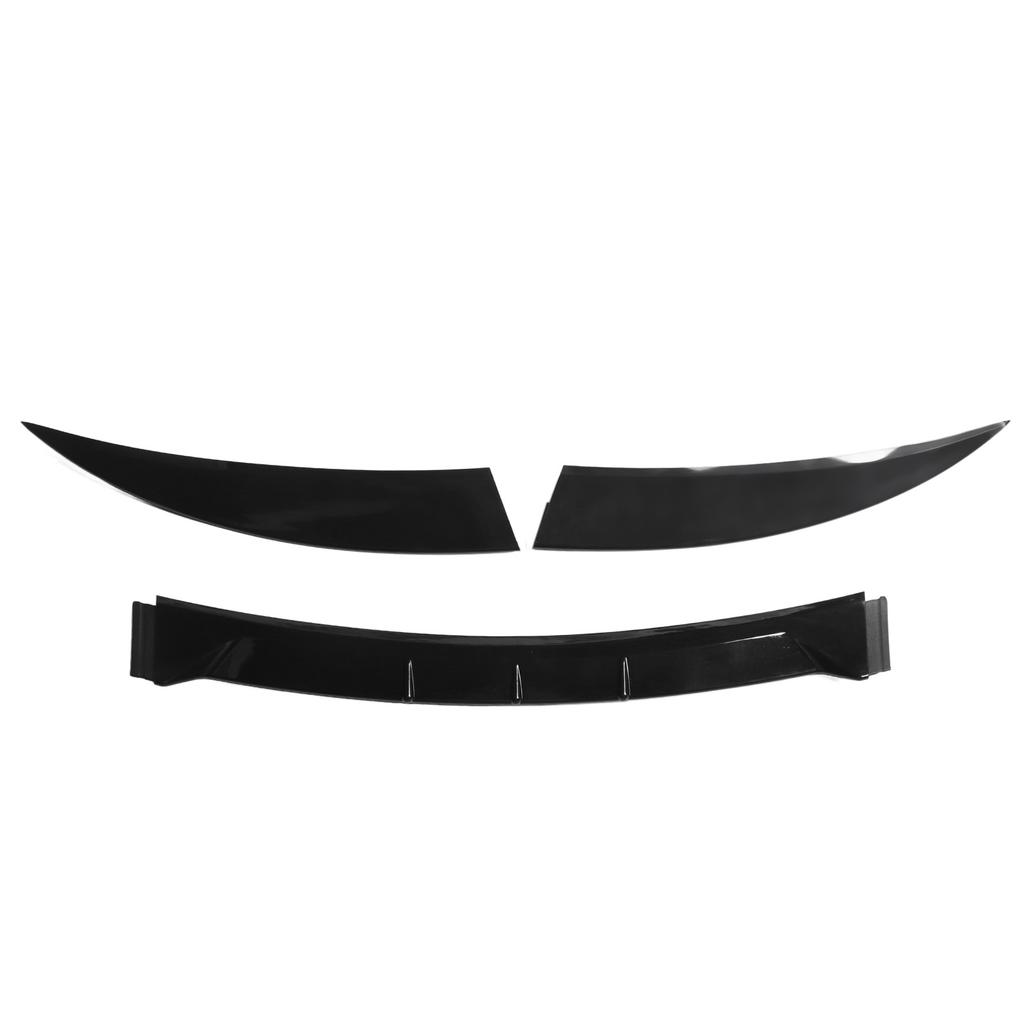 3PCS Car Rear Spoiler Wing Bright Black 120cm Low Noise Lightweight Shockproof Universal for Vehicle