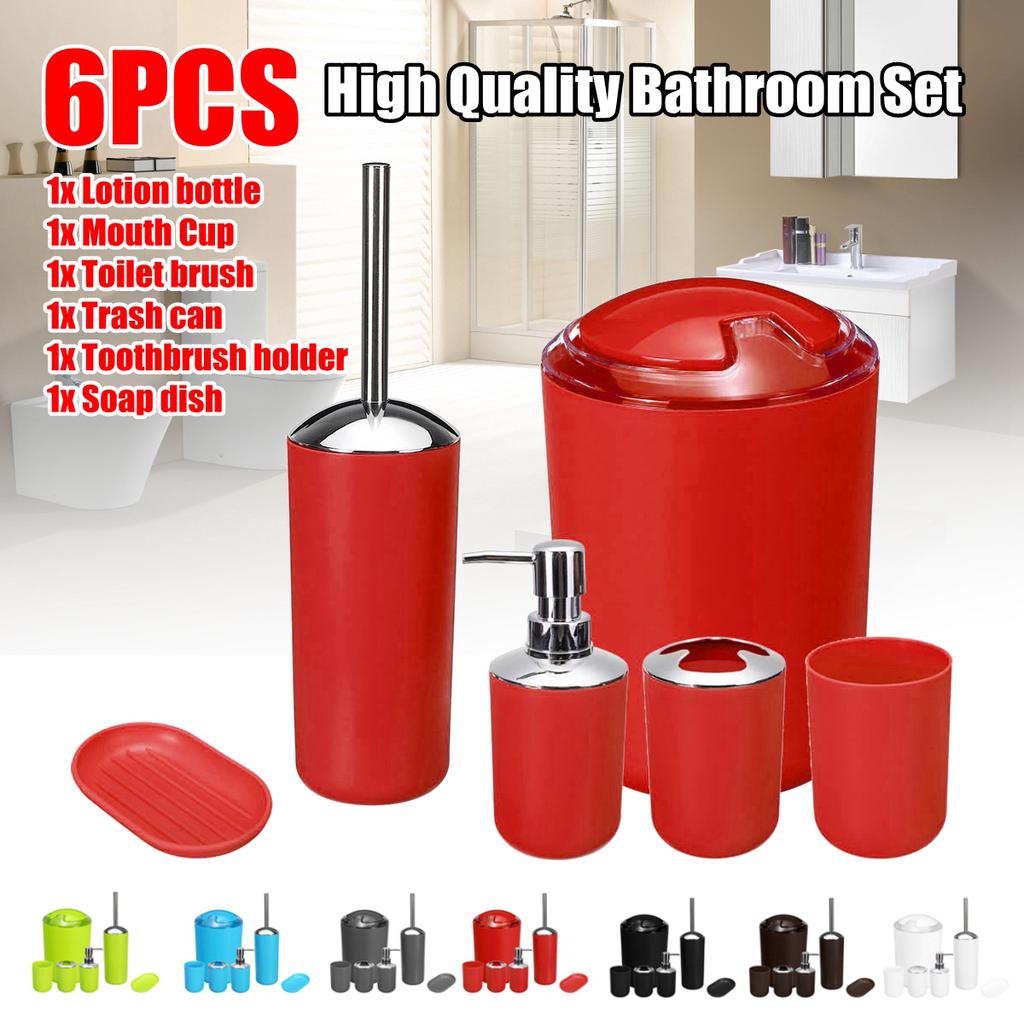 6pcs Set Bathroom Accessories Sets Toothpaste Tooth Brush Hoder Hand Soap Shampoo Storage Bottle Buy At A Low Prices On Joom E Commerce Platform