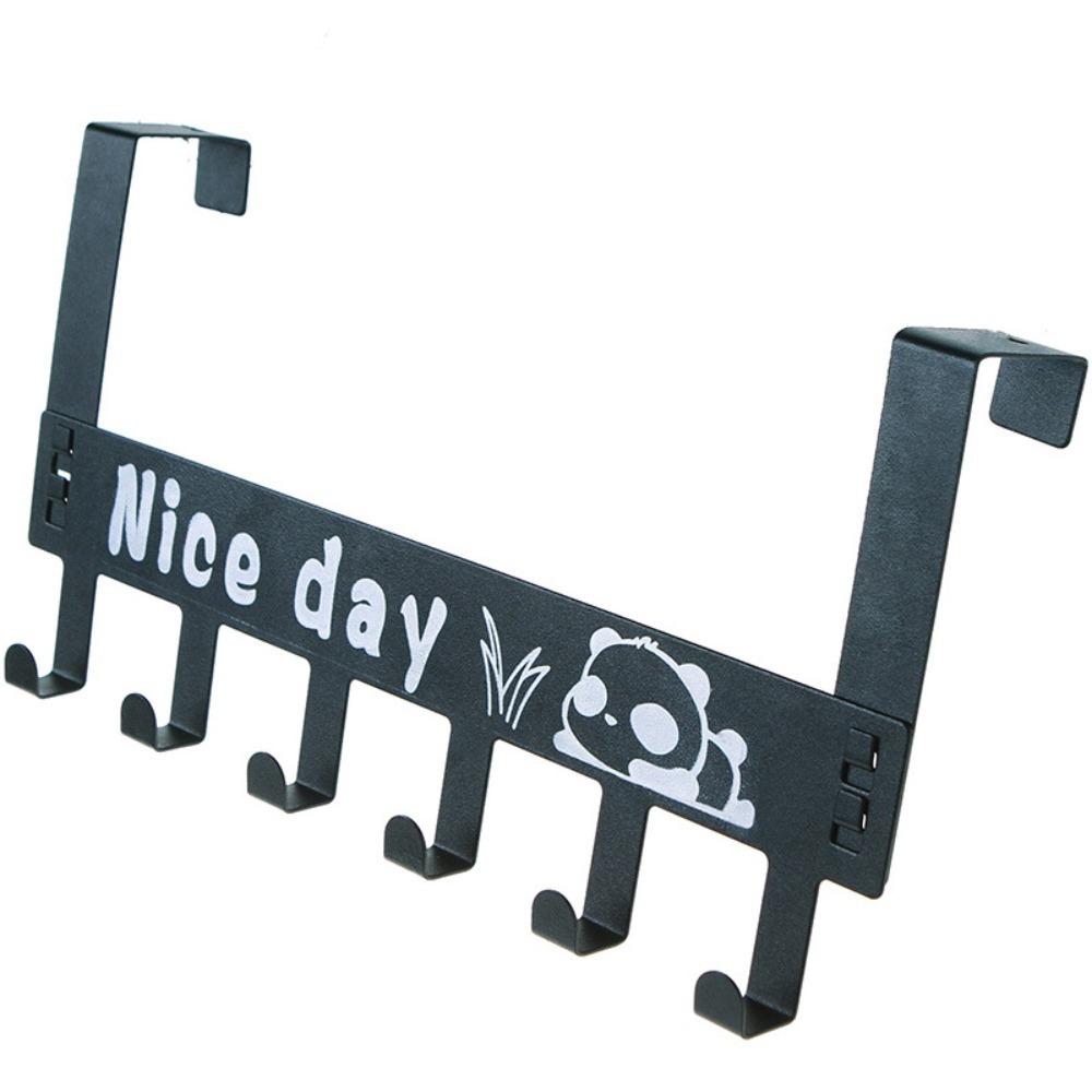 

No Punch Over Door Hook Hanger 6-Link Wall Hanger Hook New Door Storage Hook чёрный