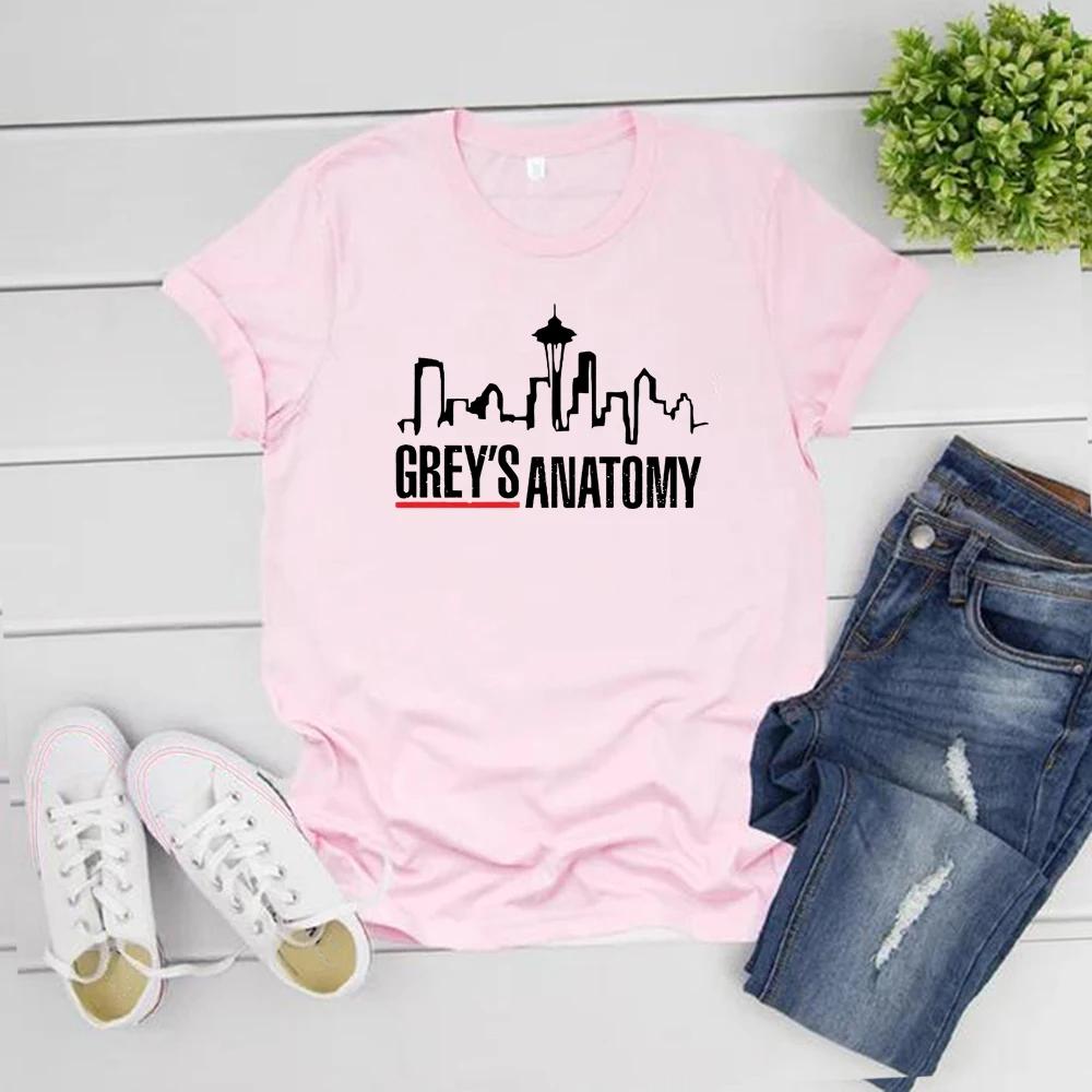

Футболка Grey s Anatomy Футболка Лікарня Грей Слоун Меморіал Футболка з ТВ-шоу Жіночі футболки з принтом Короткий рукав Вінтажні Повсякденні Топи XL