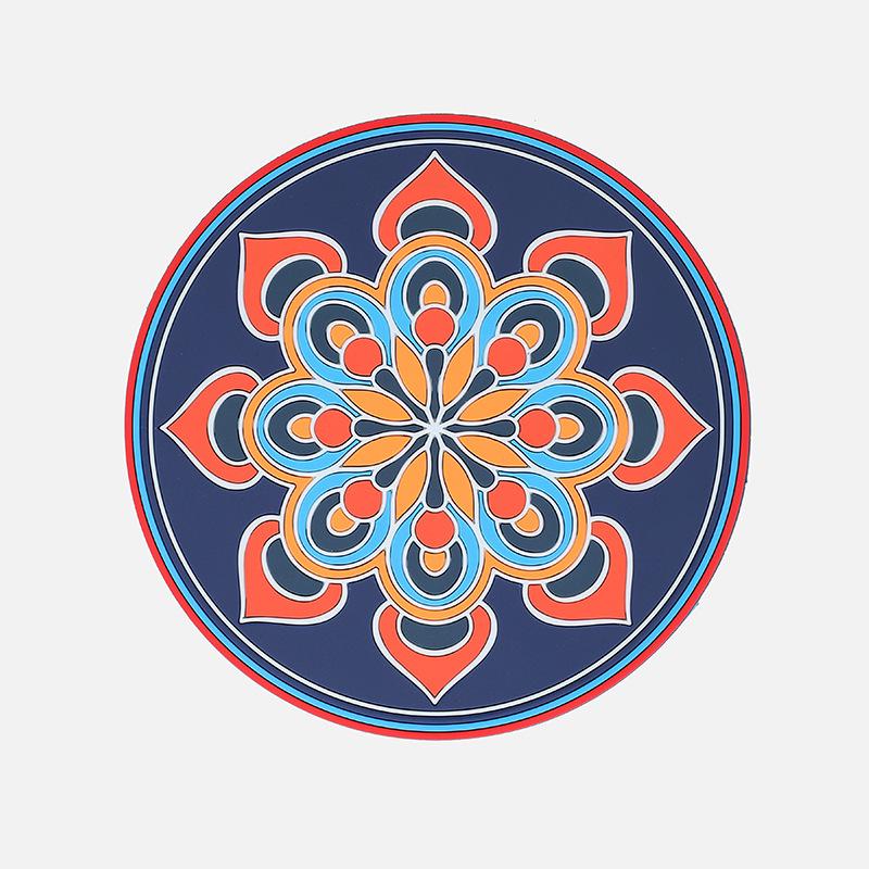 Large 3D Ethnic Style Silicone Heat-Resistant Placemat & Coaster Set