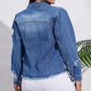 Ladies' Solid Color Denim Casual Long Sleeved Single Breasted Jacket